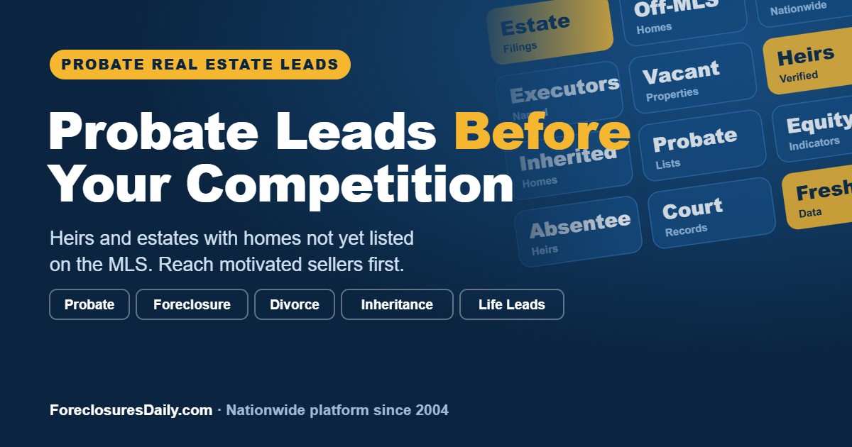 Inherited home used to illustrate probate real estate leads