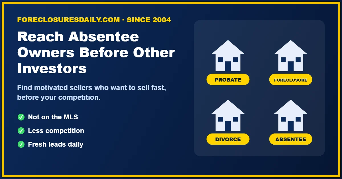 Investor reviewing absentee owner leads