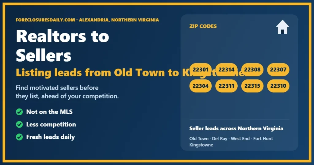 Connecting realtors to sellers in Alexandria VA guide from ForeclosuresDaily.com