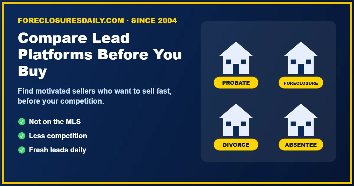 Real estate investor comparing lead platforms
