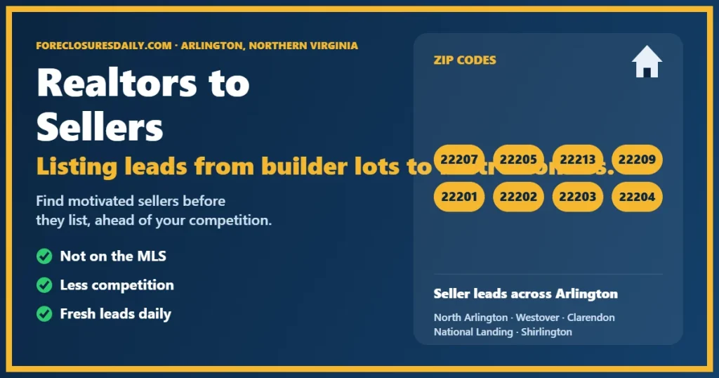 Connecting realtors to sellers in Arlington VA guide from ForeclosuresDaily.com