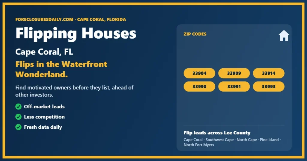 Flipping houses Cape Coral guide from ForeclosuresDaily.com