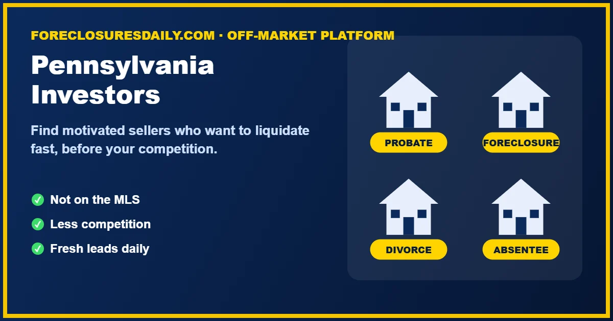 Pennsylvania real estate investors finding off-market deals