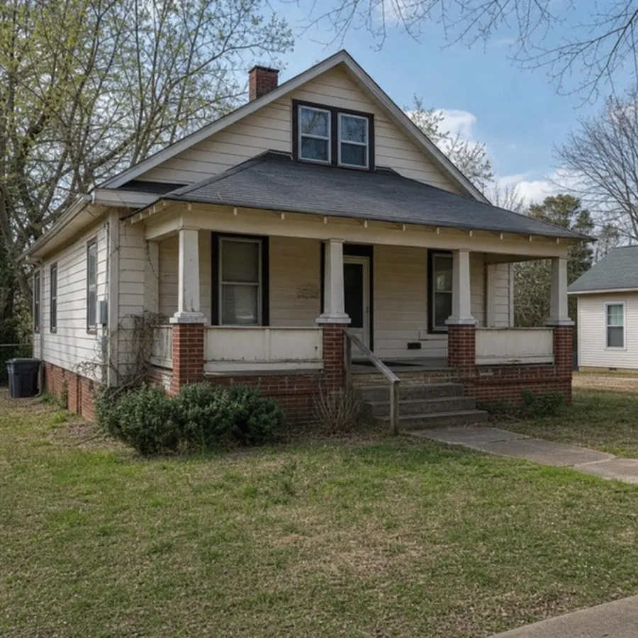 AI-generated view of older Guilford County homes with renovation potential