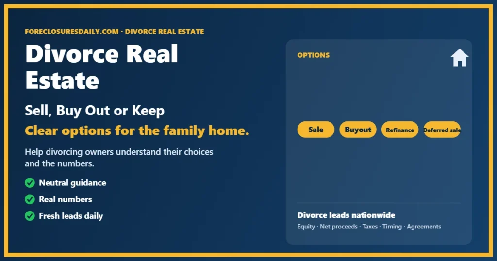Divorce real estate guide from ForeclosuresDaily.com