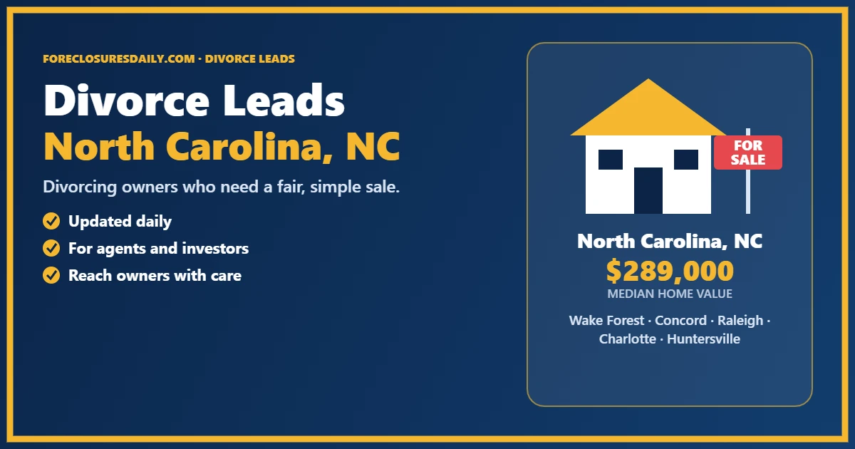 Divorce real estate leads in North Carolina