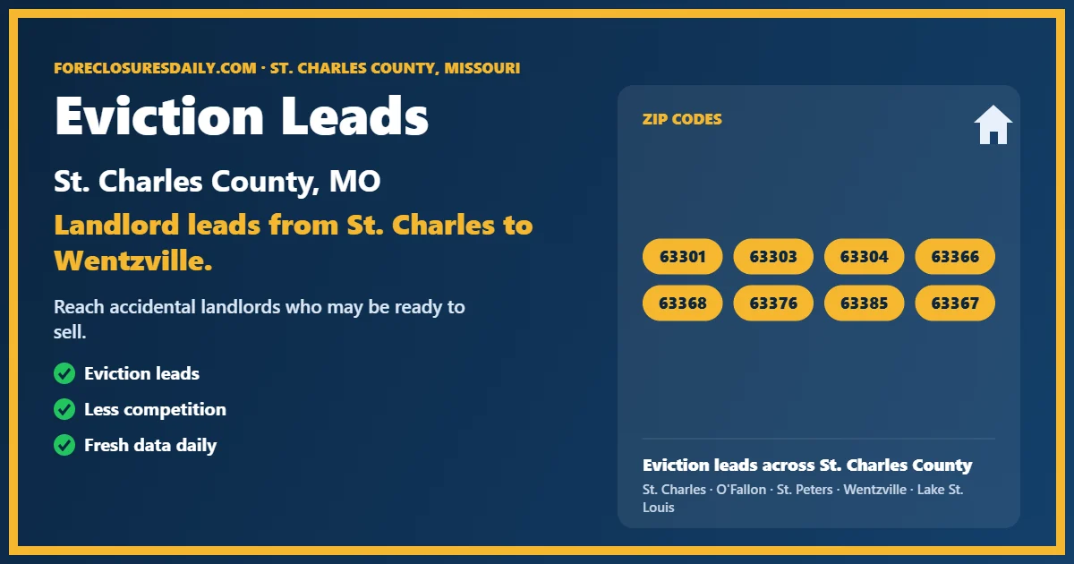 Eviction leads St. Charles County MO from ForeclosuresDaily.com