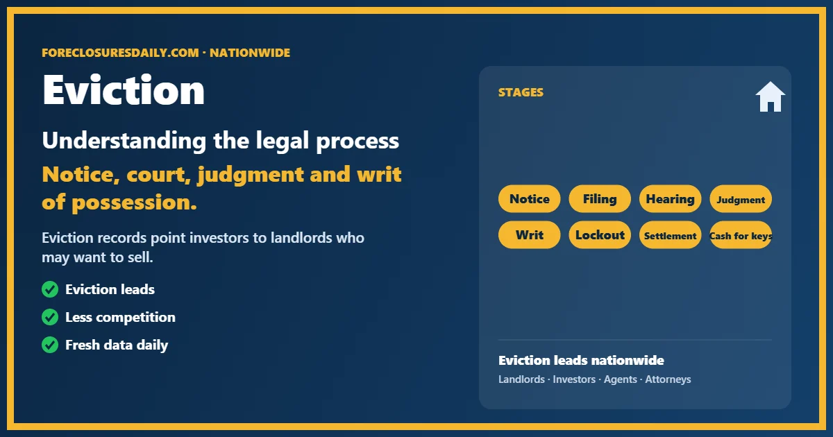 Eviction legal process guide from ForeclosuresDaily.com