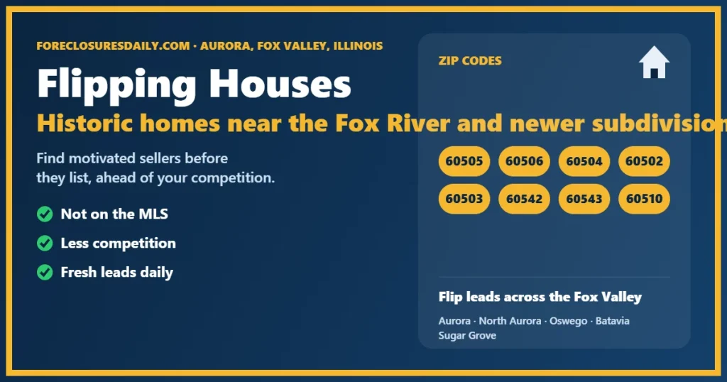 Flipping houses Aurora IL guide from ForeclosuresDaily.com