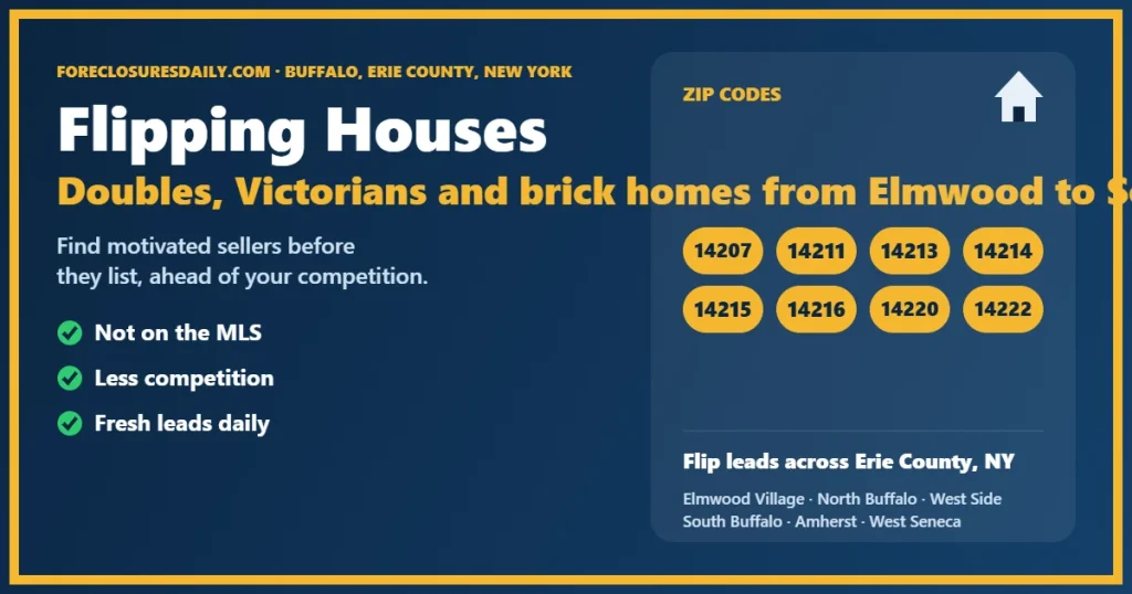 Flipping houses Buffalo NY guide from ForeclosuresDaily.com