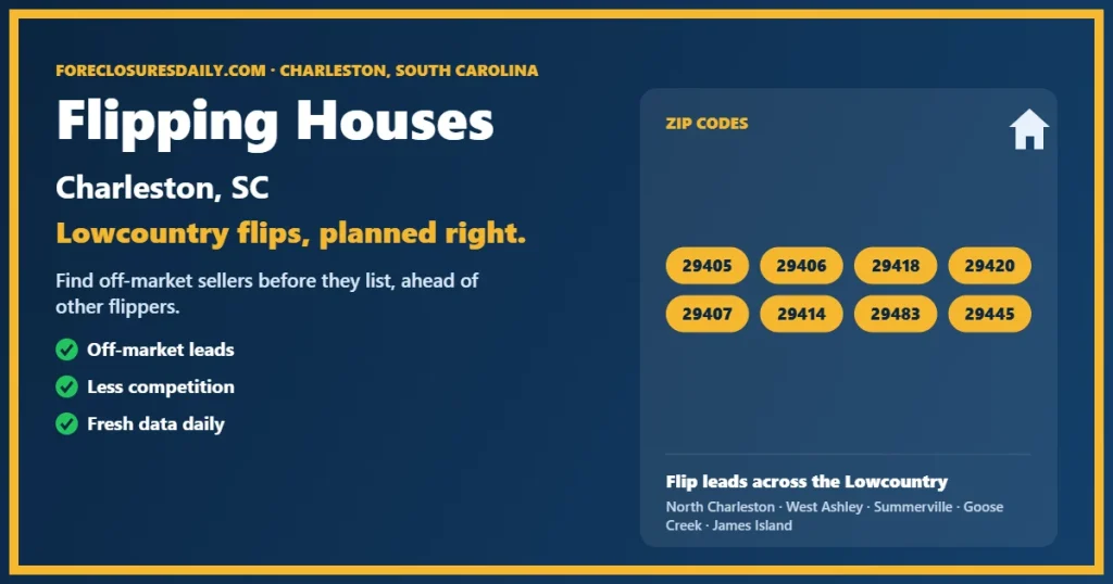 Flipping houses Charleston SC guide from ForeclosuresDaily.com