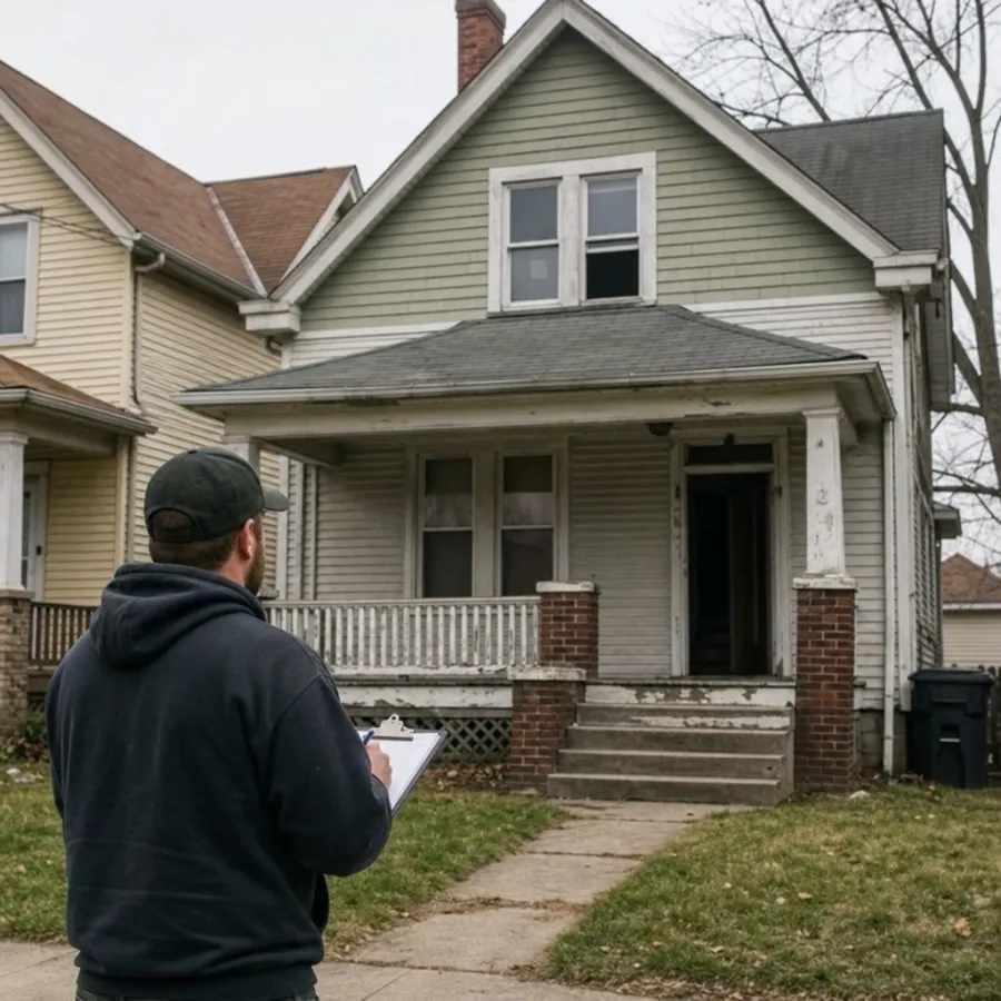 AI-generated image of a Cleveland home being evaluated by a house flipper