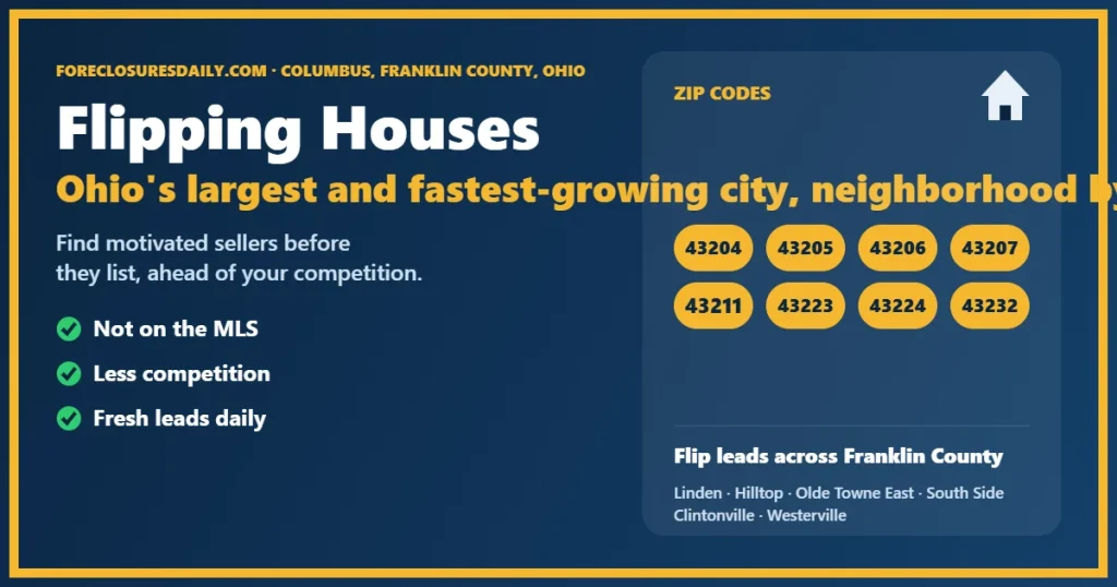 Flipping houses Columbus OH guide from ForeclosuresDaily.com