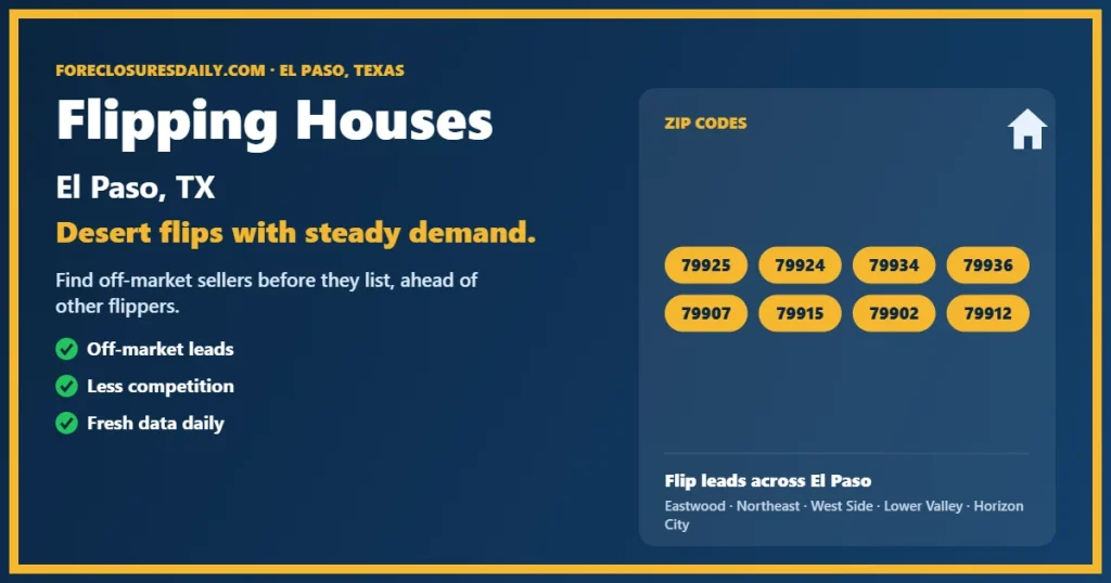 Flipping houses El Paso TX guide from ForeclosuresDaily.com