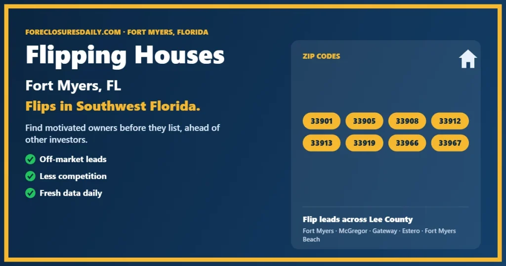 Flipping houses Fort Myers FL guide from ForeclosuresDaily.com