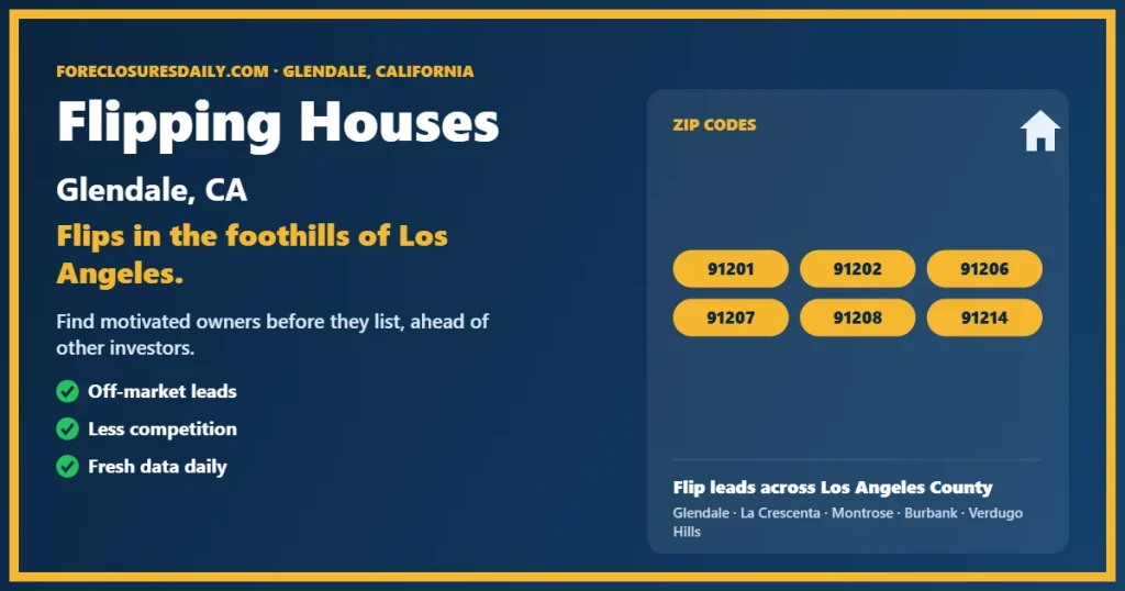Flipping houses Glendale CA guide from ForeclosuresDaily.com