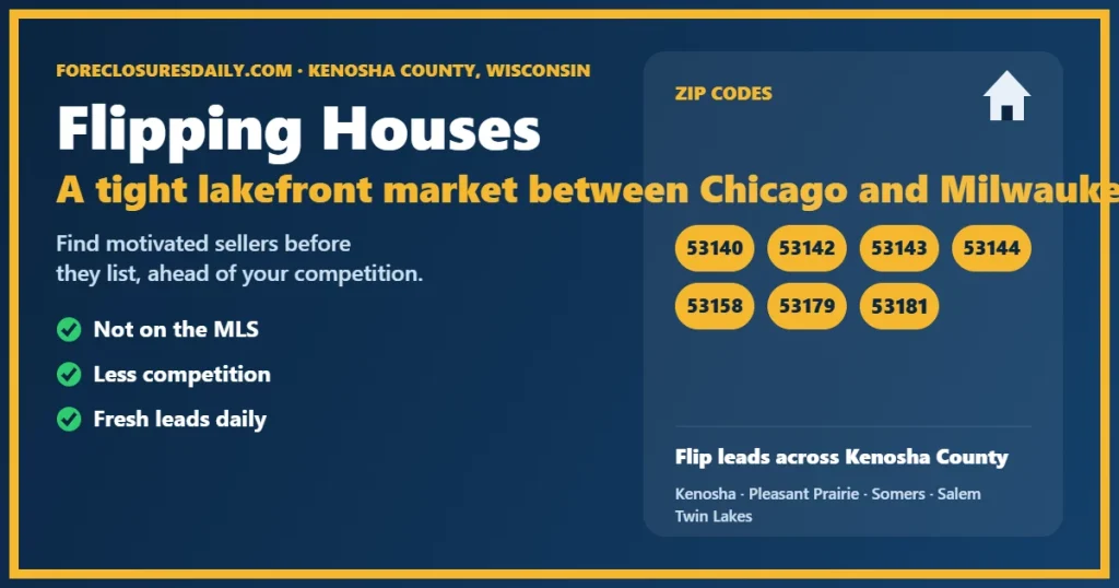 Flipping houses Kenosha WI guide from ForeclosuresDaily.com