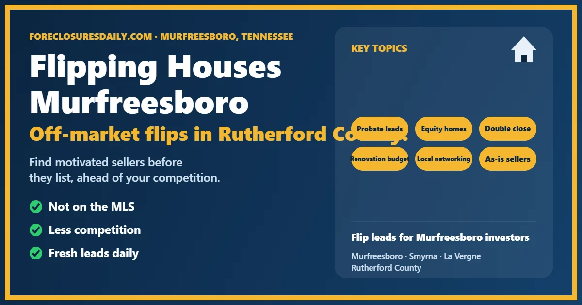 Flipping Houses in Murfreesboro, TN: A Local Guide for Investors