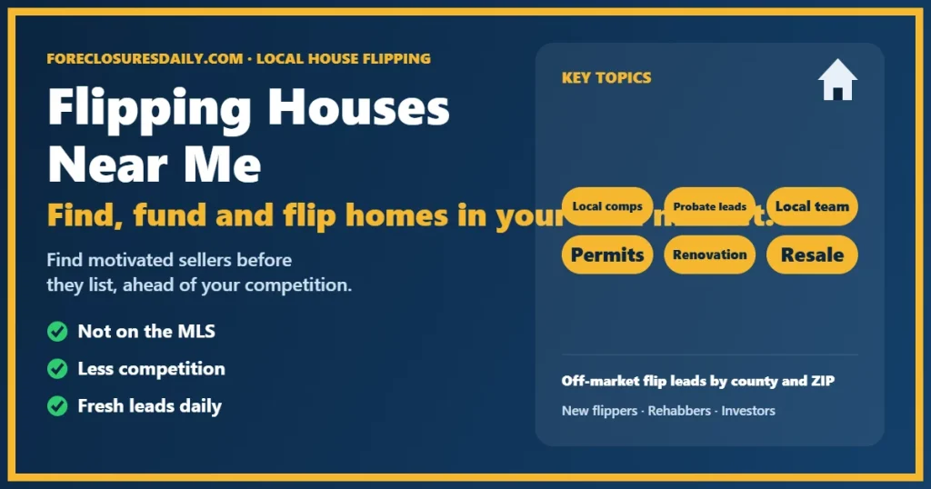 Flipping houses near me guide from ForeclosuresDaily.com