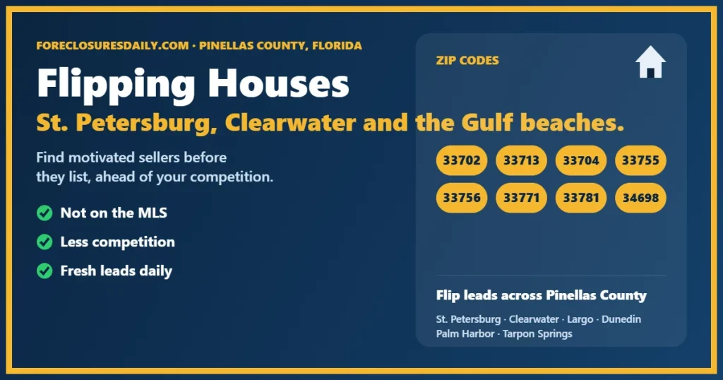 Flipping houses Pinellas County FL guide from ForeclosuresDaily.com