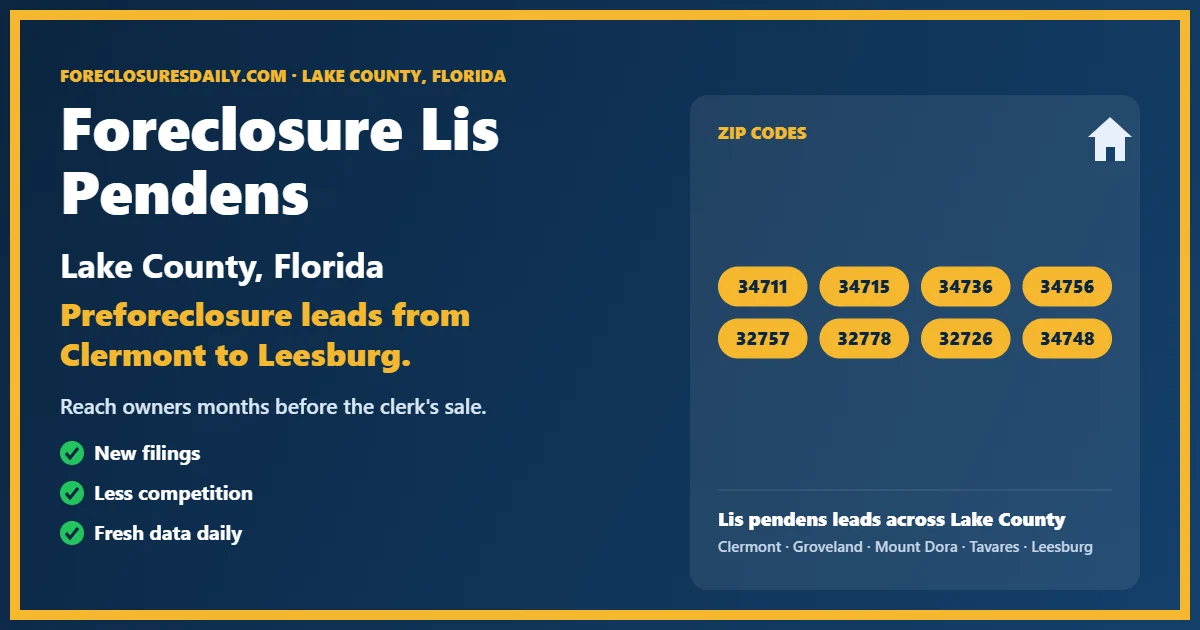 Foreclosure lis pendens Lake County Florida from ForeclosuresDaily.com