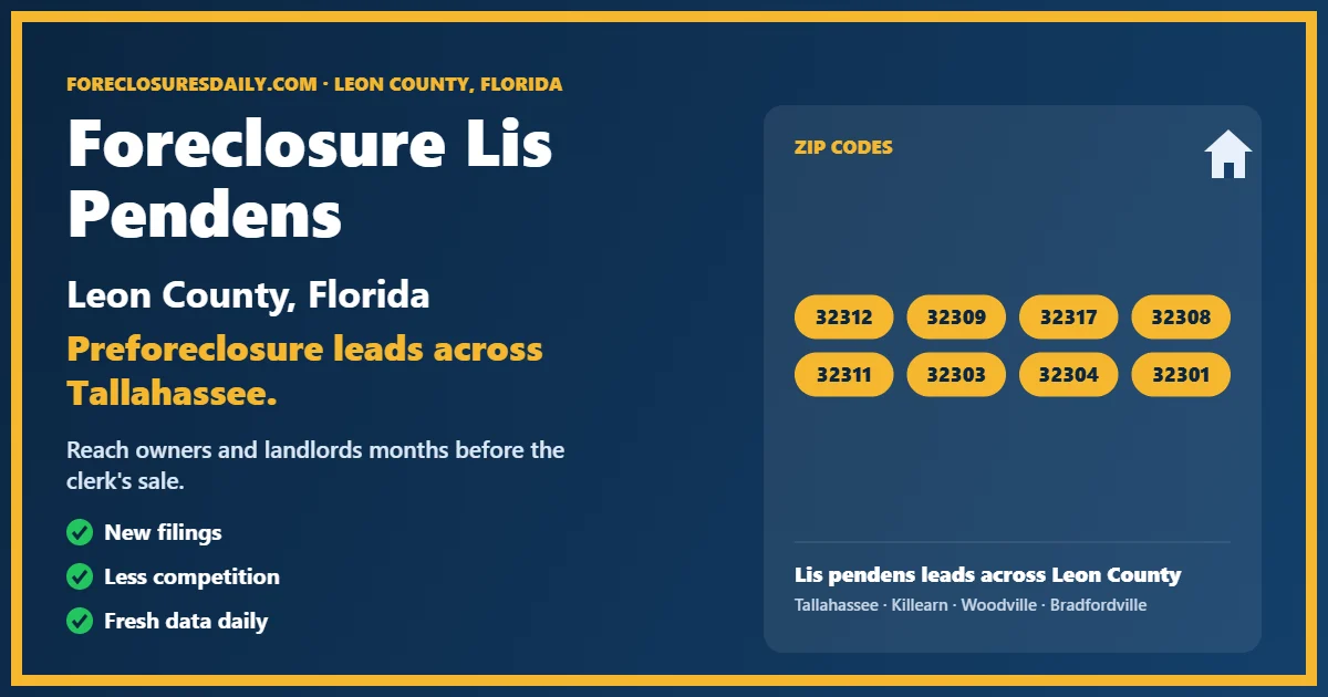 Foreclosure lis pendens Leon County Florida from ForeclosuresDaily.com