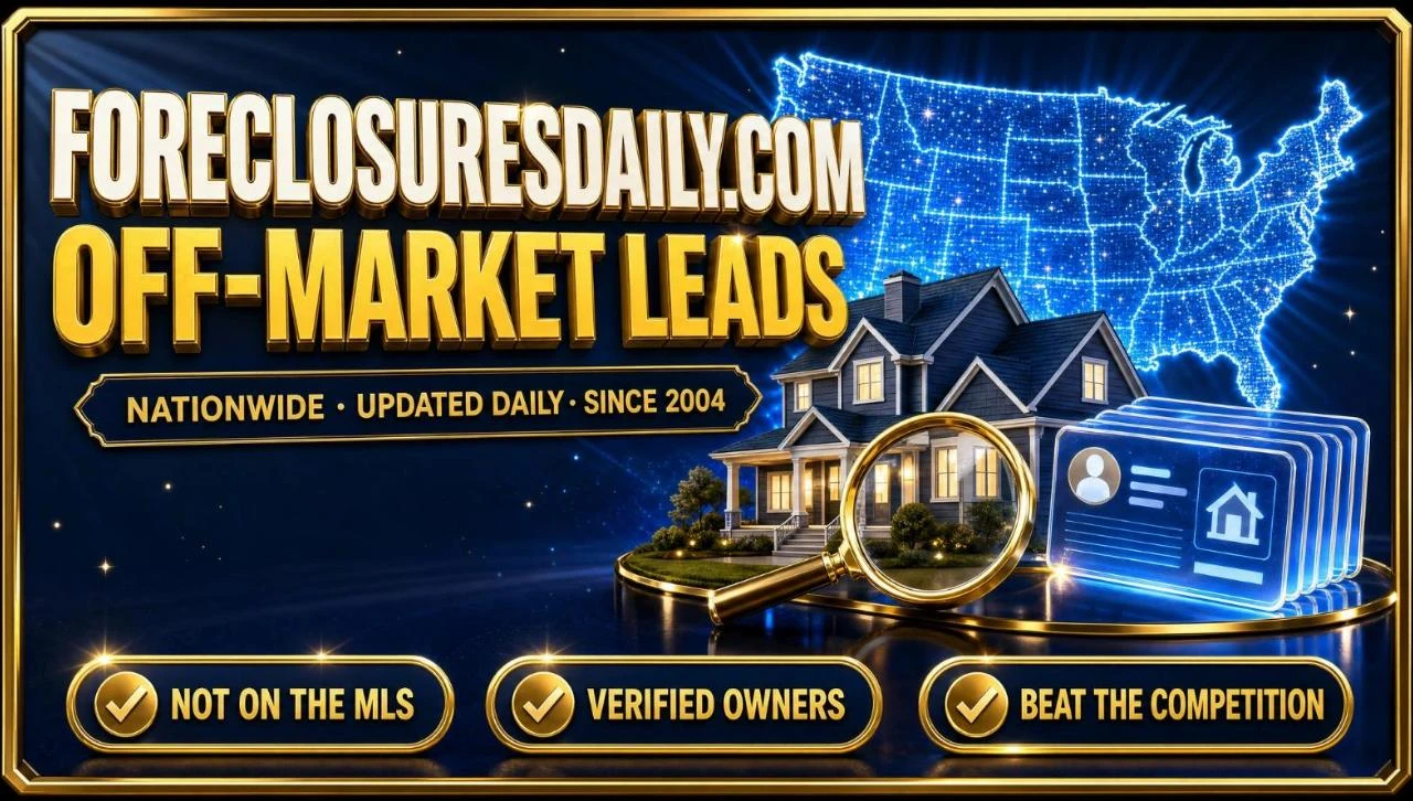 ForeclosuresDaily.com off-market leads: nationwide, updated daily since 2004