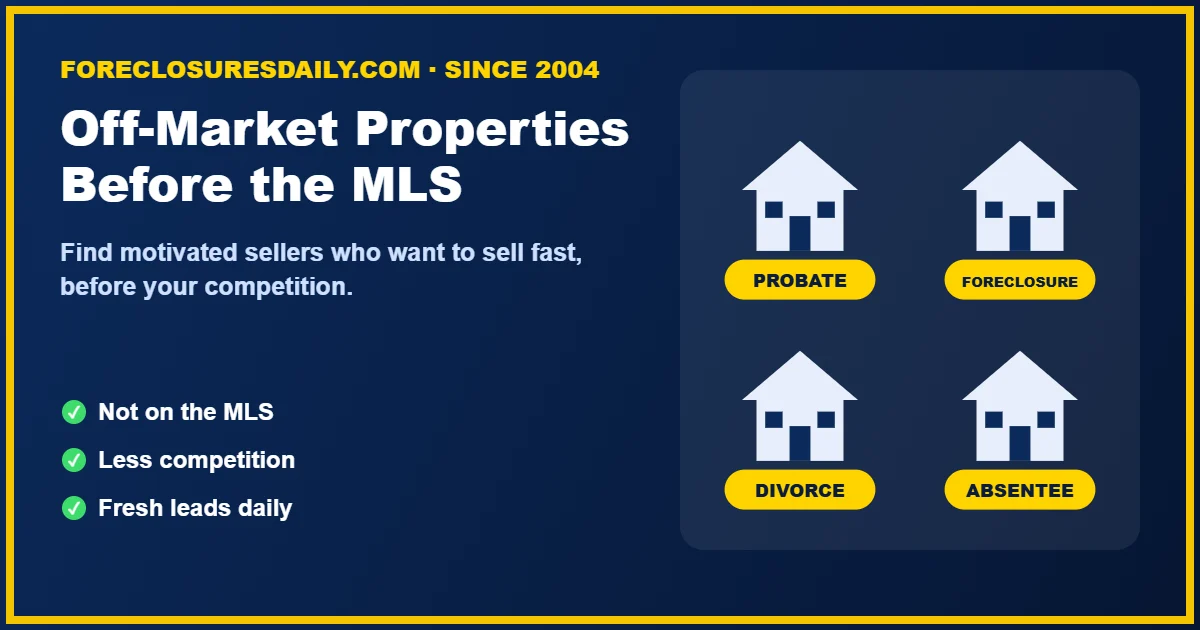 Investor using the ForeclosuresDaily.com off-market platform