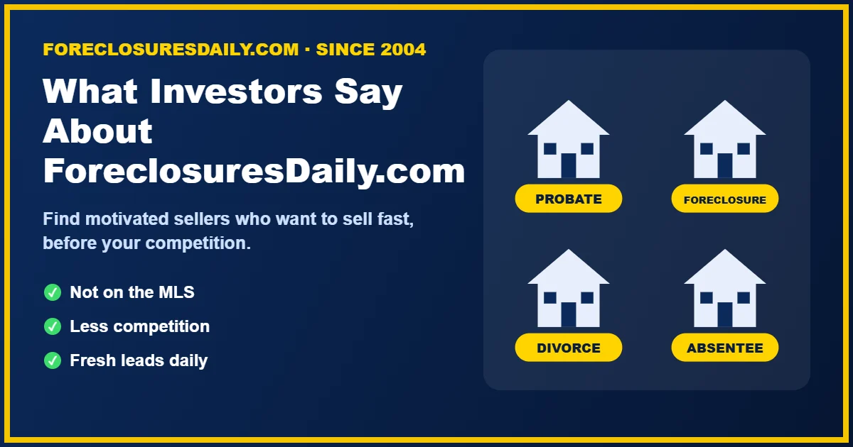 Investor reading ForeclosuresDaily.com customer reviews