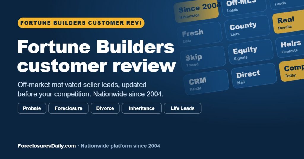 Fortune Builders customer review | ForeclosuresDaily.com