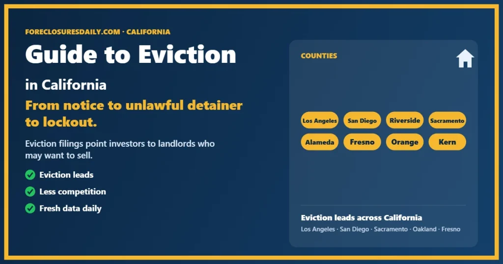 Guide to eviction in California from ForeclosuresDaily.com