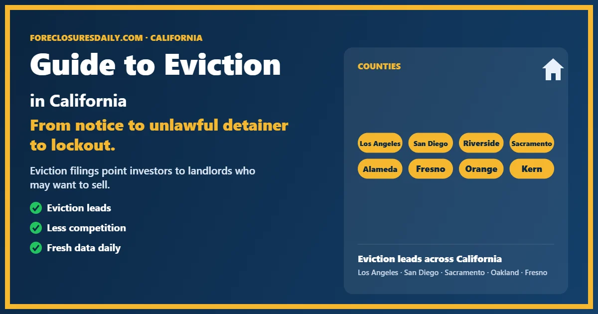 Guide to eviction in California from ForeclosuresDaily.com