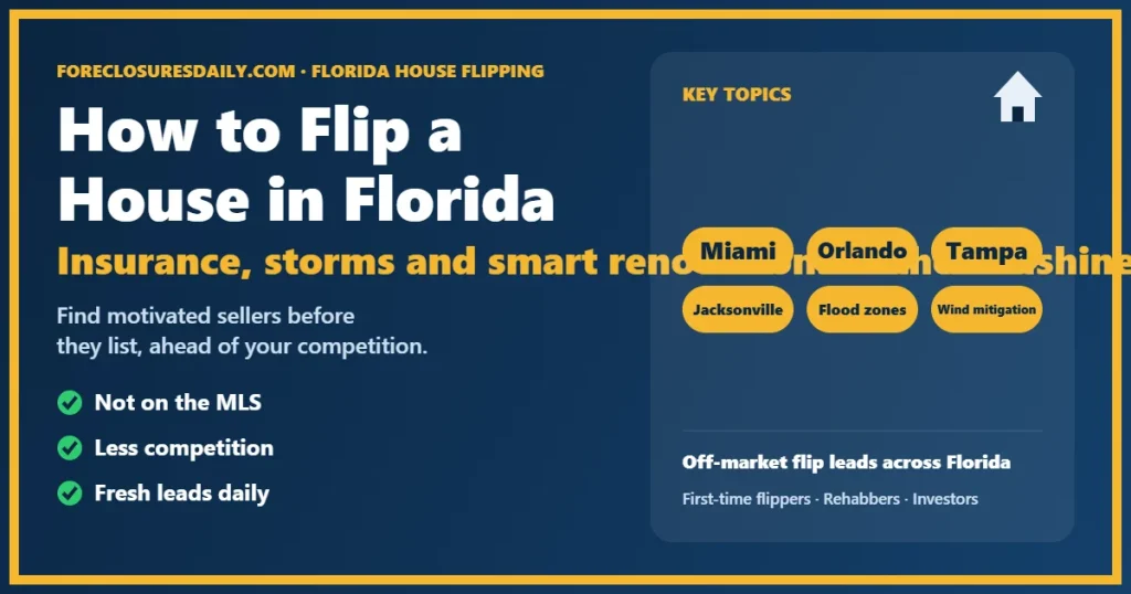 How to flip a house in Florida guide from ForeclosuresDaily.com