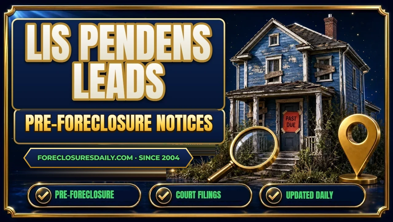 Lis pendens leads Pre-Foreclosure Notice Leads 3D hero