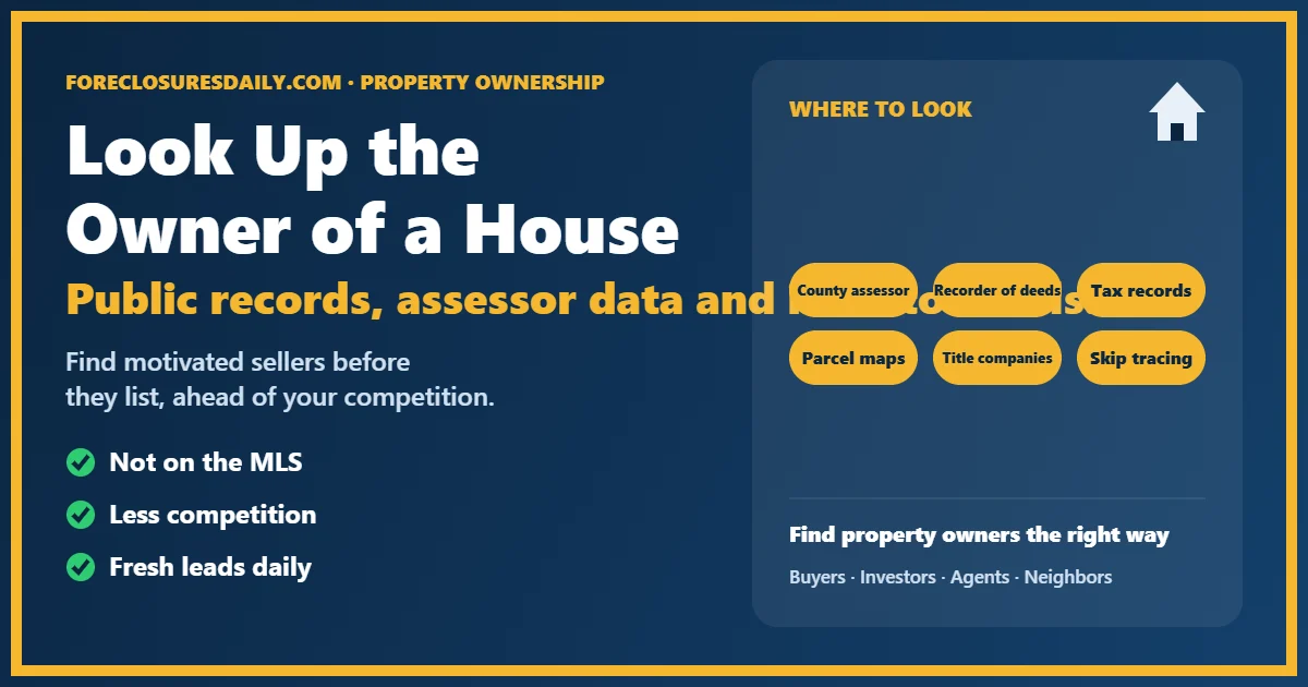 How to find the owner of a house guide from ForeclosuresDaily.com