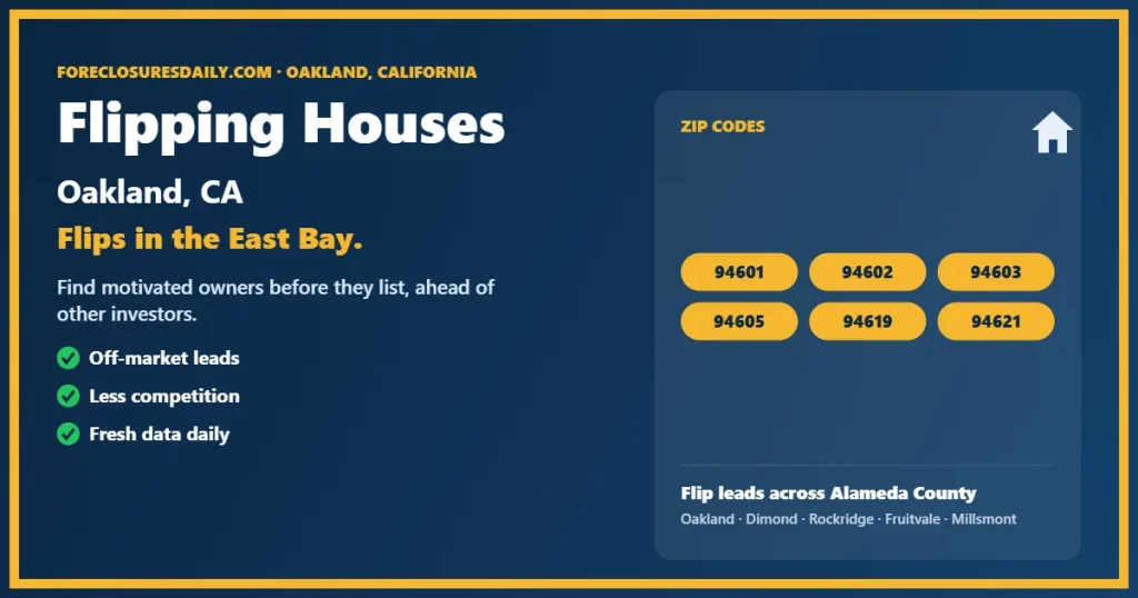 Flipping houses Oakland guide from ForeclosuresDaily.com