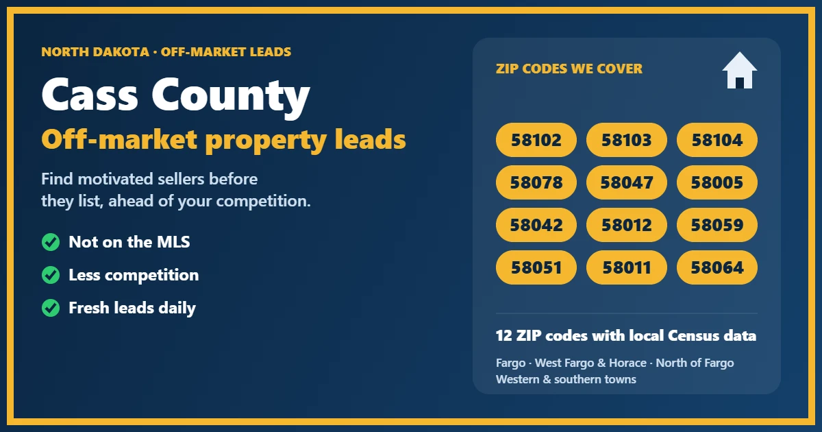 Off-Market Properties Cass County North Dakota homes