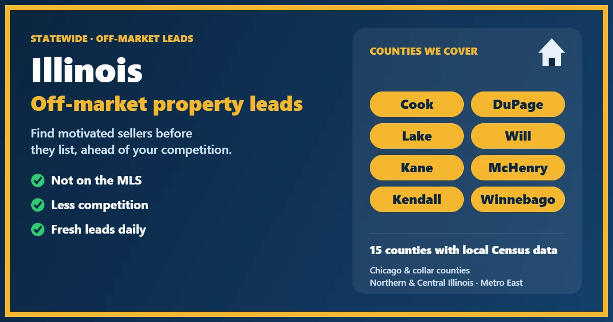 Investor researching off-market properties Illinois