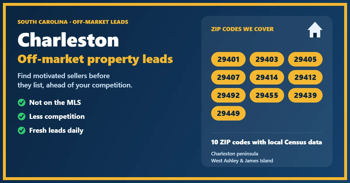 Off-Market Properties Charleston South Carolina historic homes