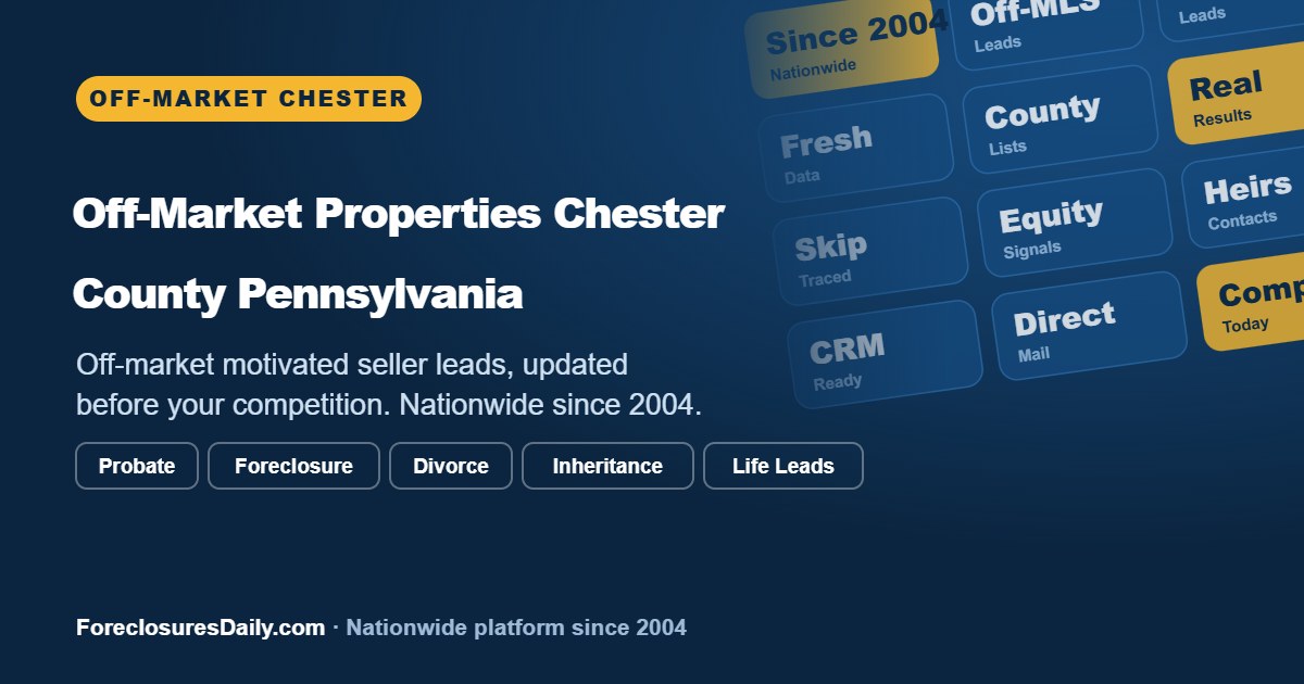 Chester County Pennsylvania homes reviewed for private sale