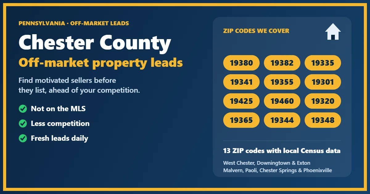 Off-Market Properties Chester County Pennsylvania residential street