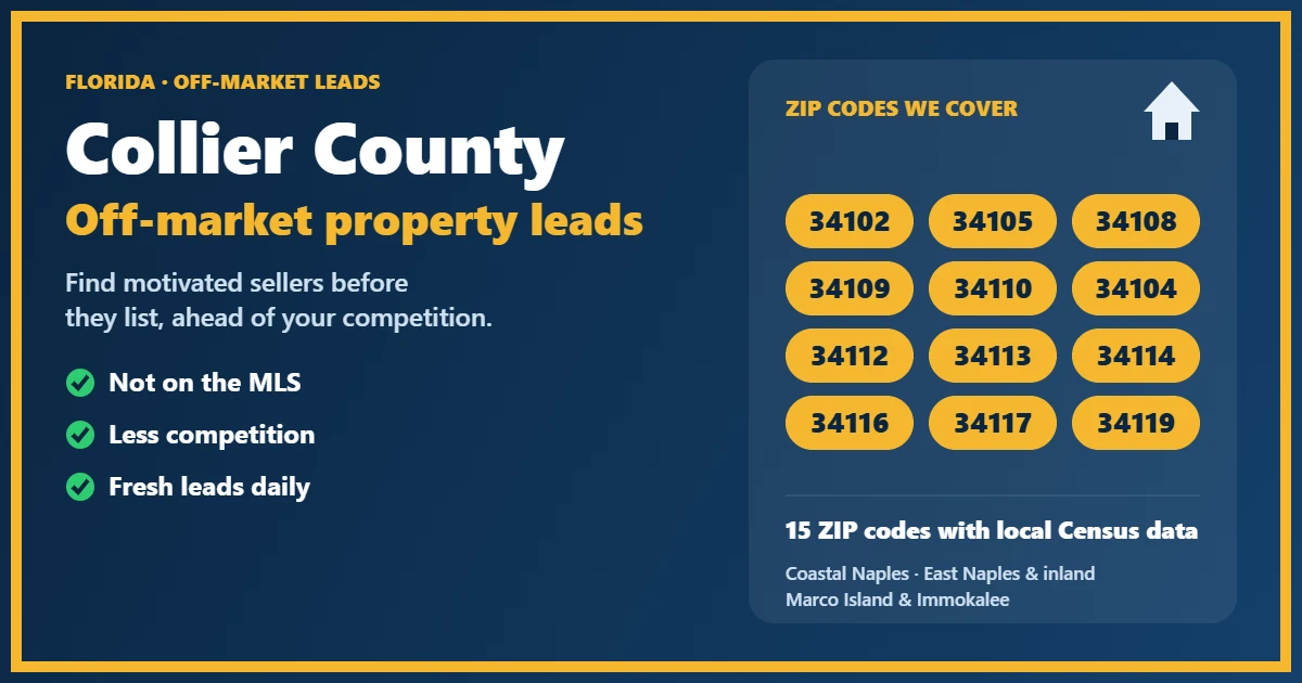 Real estate professional reviewing off-market properties in Collier County Florida