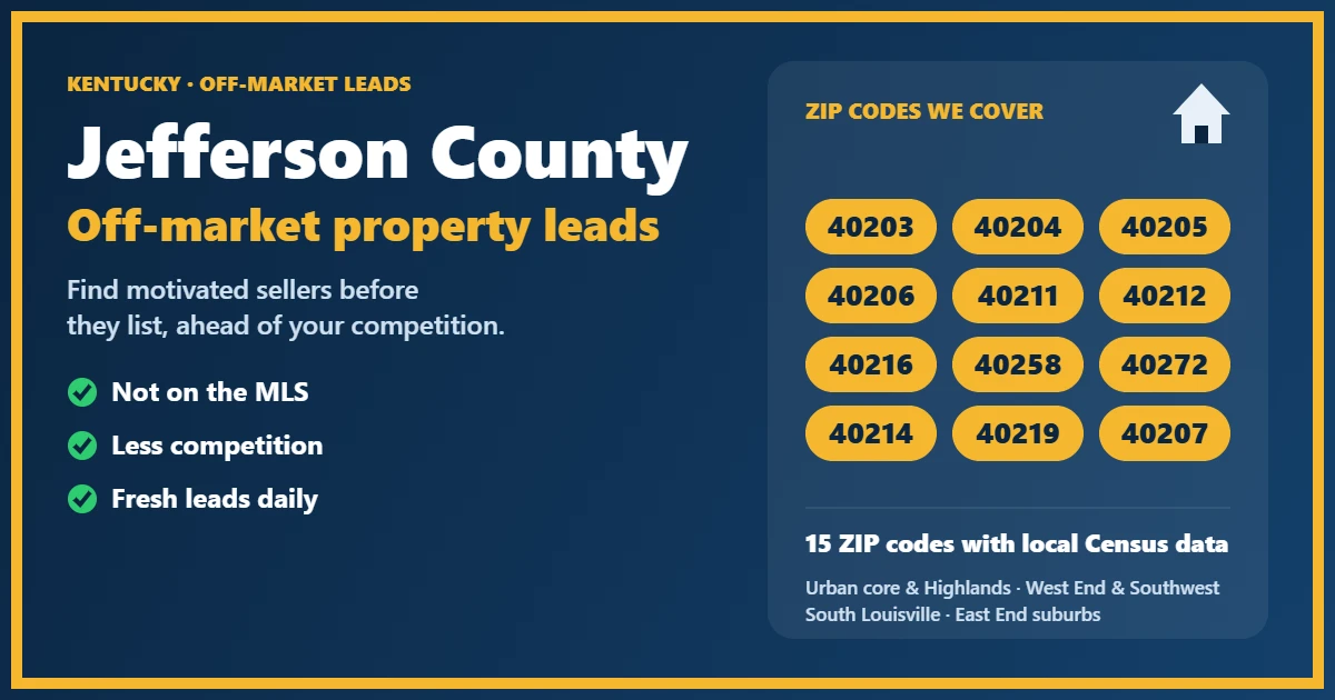 Investor reviewing off-market properties in Jefferson County, Kentucky