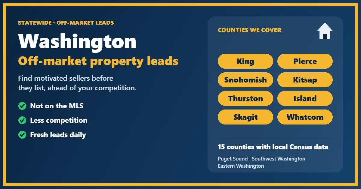 Residential street with off-market properties in Washington