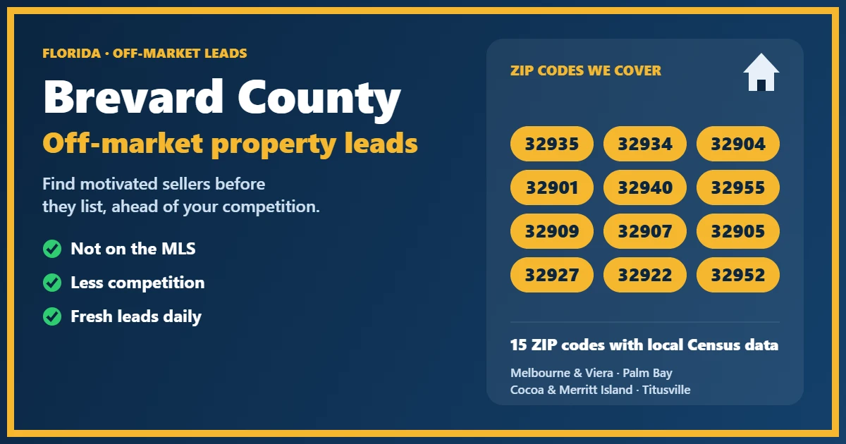 Investor reviewing off-market properties in Brevard County, Florida