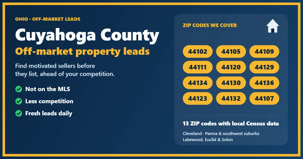Investor reviewing off-market properties in Cuyahoga County Ohio