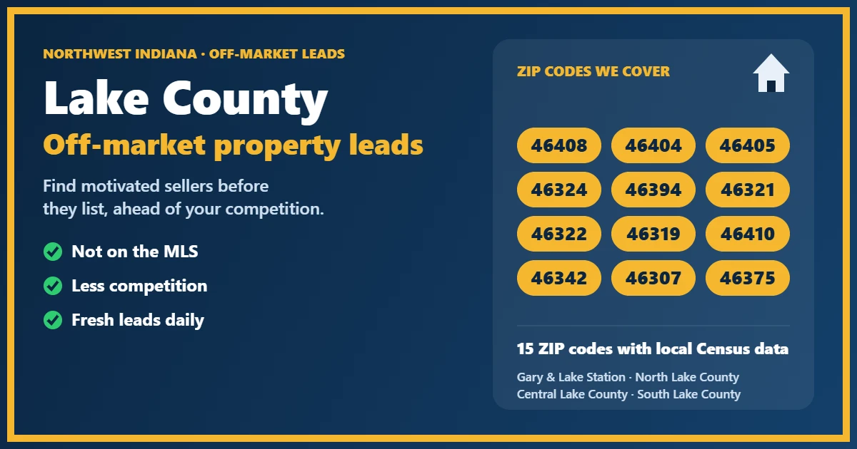 Off-market properties Lake County Indiana: investor reviewing a Northwest Indiana property list