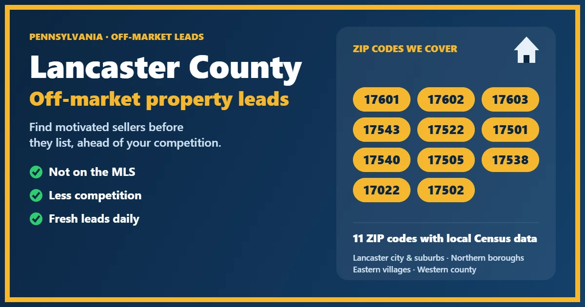 Off-market properties Lancaster County Pennsylvania: homes in a Lancaster County neighborhood