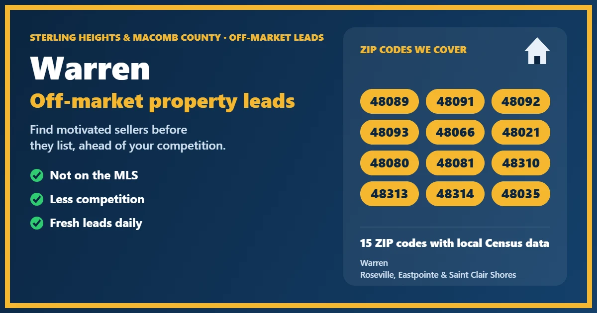 Investor reviewing off-market properties in Macomb County, Michigan