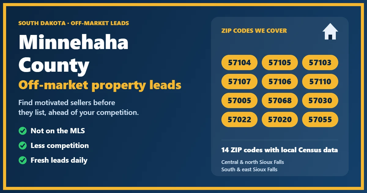 Investor reviewing off-market properties in Minnehaha County, South Dakota